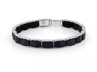 Bracciale Uomo Caucciù e Oro