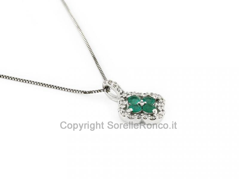 COLLANA CON SMERALDI E DIAMANTI