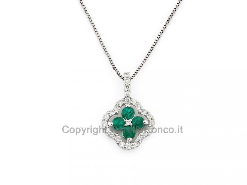 COLLANA CON SMERALDI E DIAMANTI