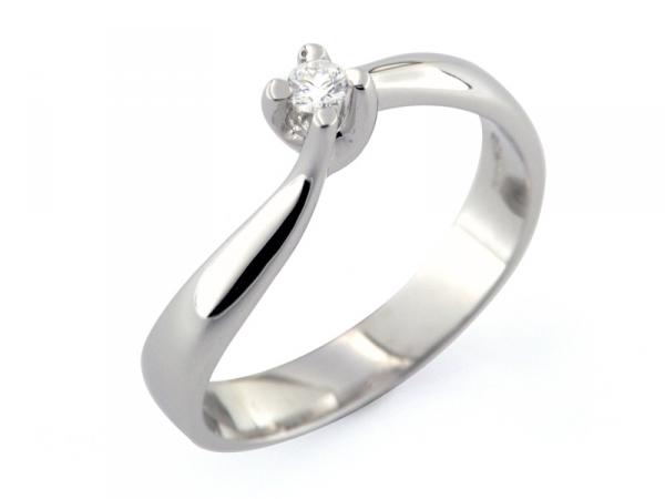 CF01458 - Anello Solitario Oro  e Diamante 0.13 Ct