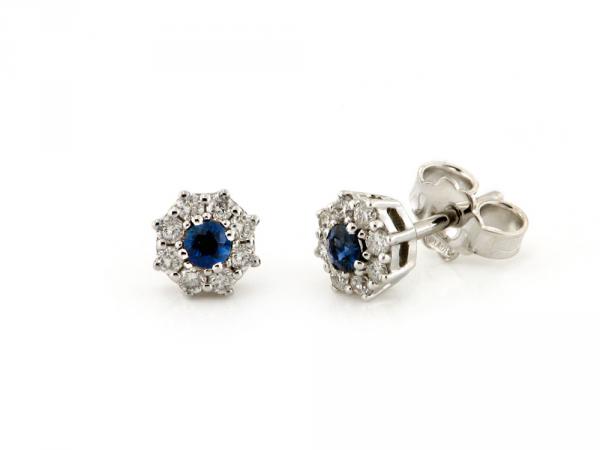CF01459 - Orecchini Zaffiro e Diamanti in Oro
