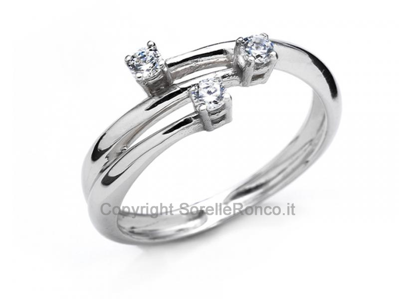 ANELLO TRILOGY CON ZIRCONI