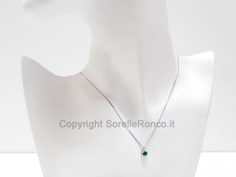 COLLANA CON SMERALDO E DIAMANTI
