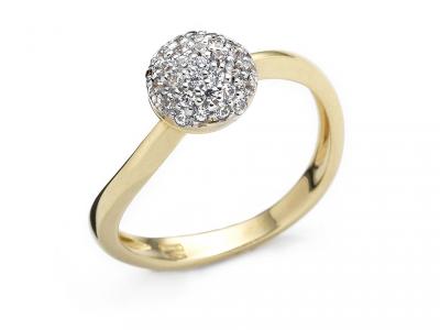 Anello Oro Giallo Pavé Zirconi