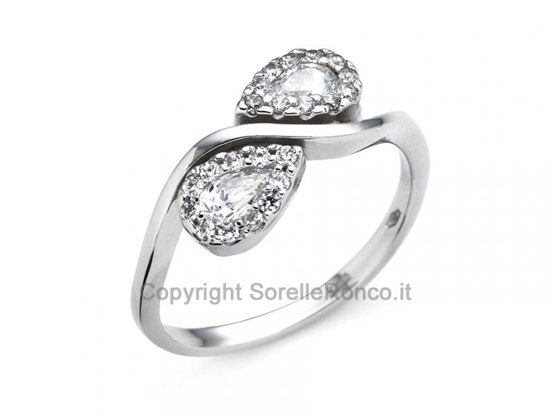 ANELLO GOCCE CON ZIRCONI