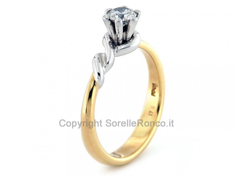 ANELLO SOLITARIO CON DIAMANTE DA 0.41 CT