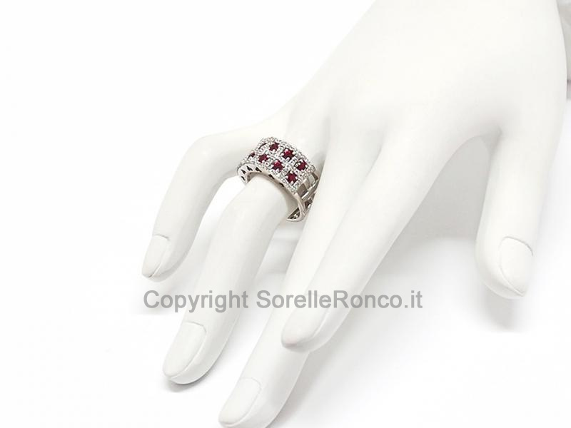 ANELLO ORO DIAMANTI E RUBINI 1.28 CT