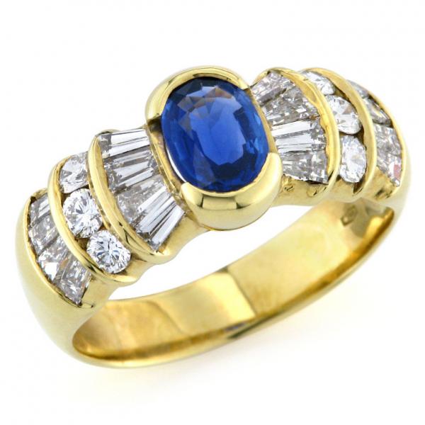 CF01579 - Anello Oro Diamanti e Zaffiro 0.84 Ct