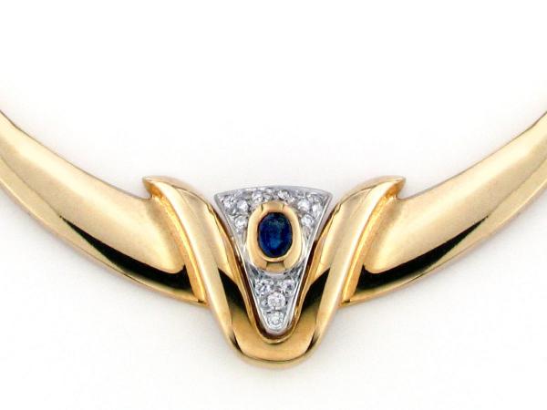 CF01586 - Girocollo con Diamanti e Zaffiro