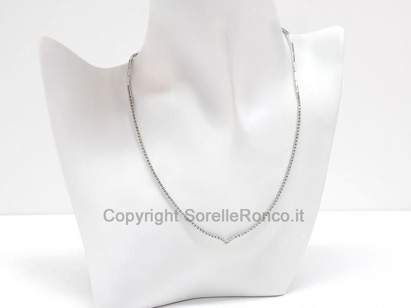 GIROCOLLO IN ORO BIANCO DIAMANTI TENNIS