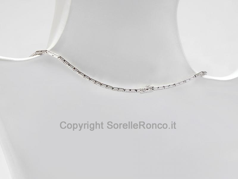 GIROCOLLO IN ORO BIANCO DIAMANTI TENNIS