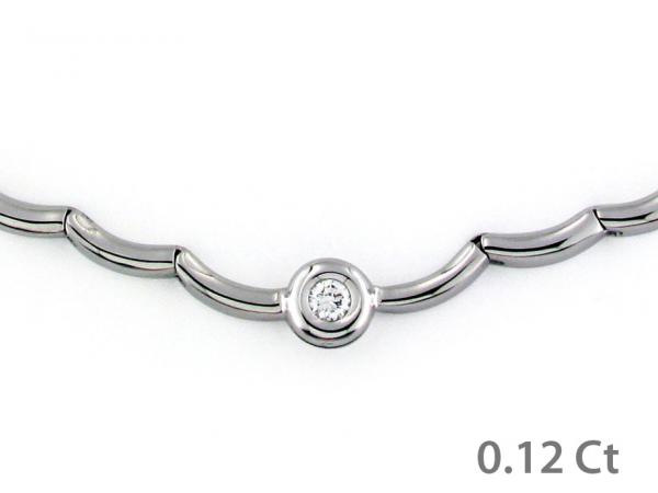 CF01602 - Collana Oro Bianco e Puntoluce 0.12 Ct