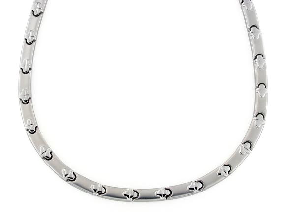 CF01603 - Collana Oro Satinato e Lucido con Diamanti