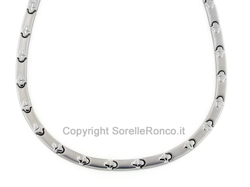 COLLANA ORO SATINATO E LUCIDO CON DIAMANTI
