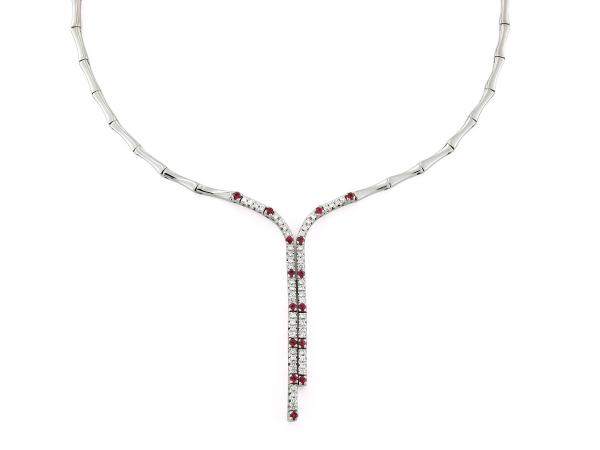CF01605 - Collana Oro Bianco 18 Kt  con Diamanti