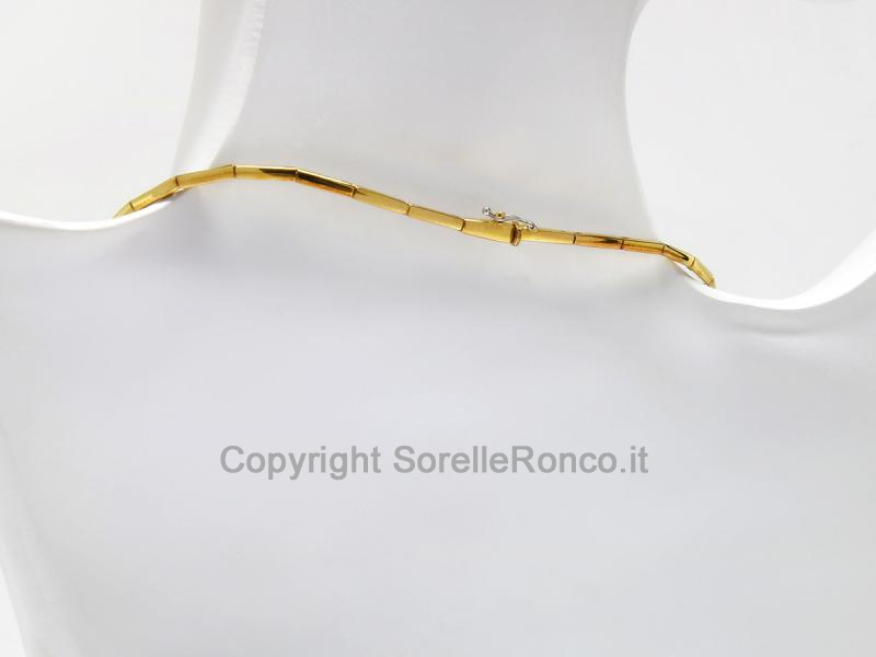 COLLANA ORO BICOLOR E DIAMANTI 0.25 CT