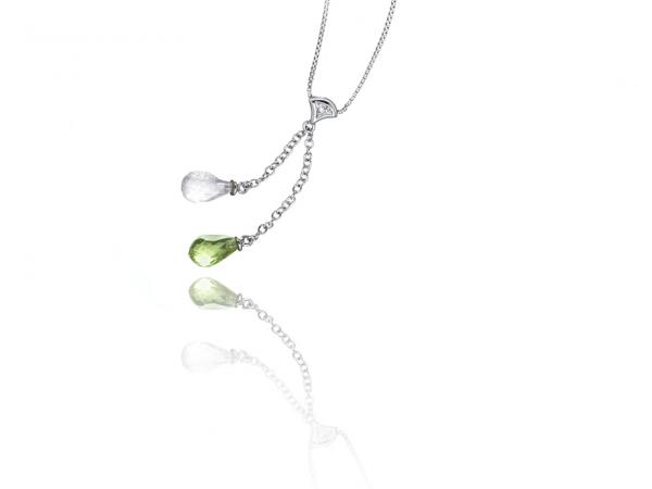 CF01621 - Collana Punto Luce Peridoto e Quarzo