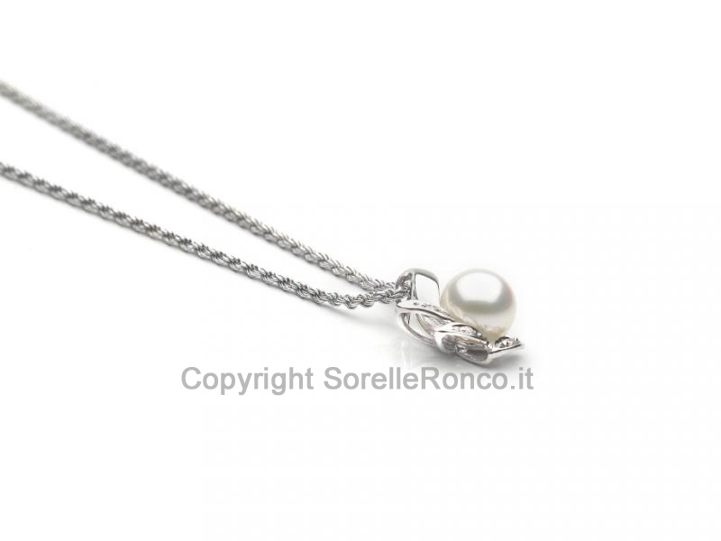 COLLANA IN ORO E PERLA Ø 7 MM