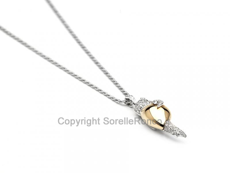 COLLANA PENDENTE PAPPAGALLO E DIAMANTI