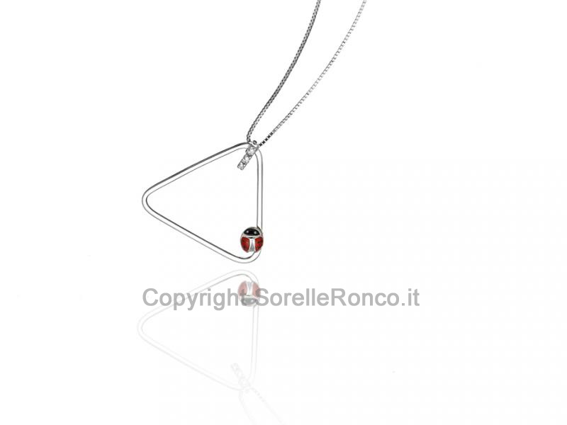 COLLANA COCCINELLA E DIAMANTI 0.02 CT