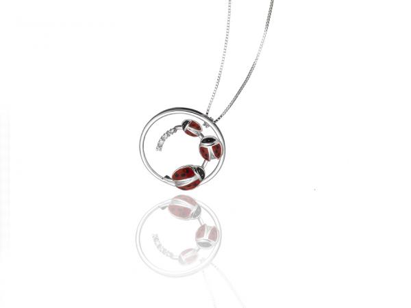 CF01637 - Collana Coccinella e Diamanti 0.02 Ct