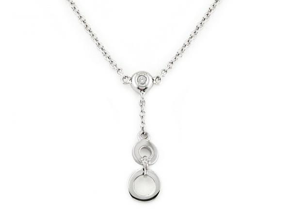 CF01646 - Collana con Pendente Cerchi e Diamanti