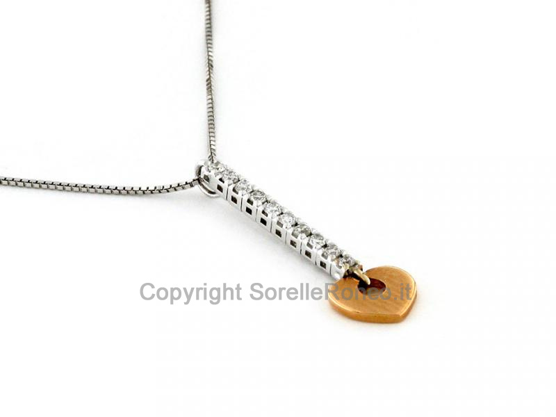 COLLANA CON PENDENTE CUORE E DIAMANTI