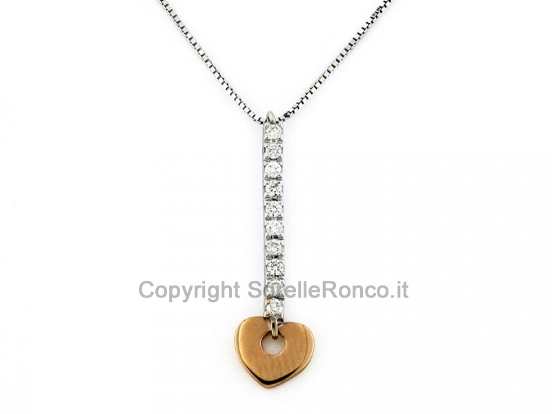 COLLANA CON PENDENTE CUORE E DIAMANTI