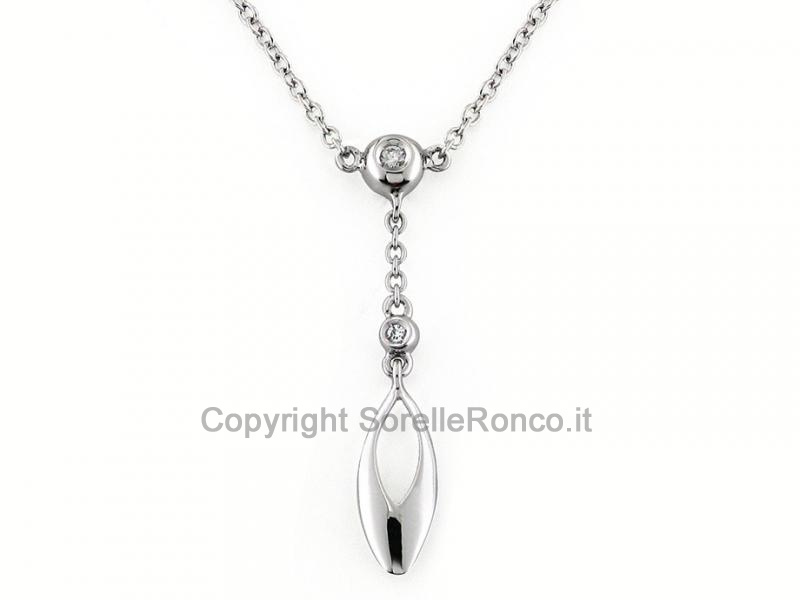 COLLANA CON PENDENTE GOCCIA E PUNTILUCE
