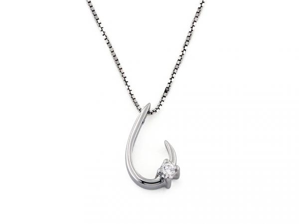 CF01655 - Collana in Oro Bianco e Diamante 0.05 Ct