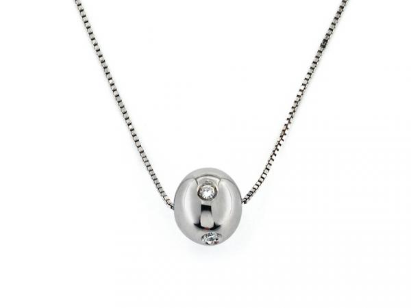 CF01656 - Collana in Oro Bianco e Diamante 0.10 Ct