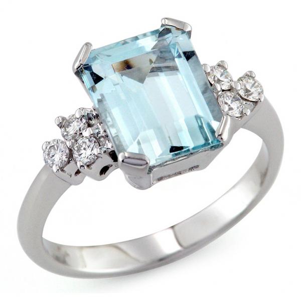 CF01666 - Anello Diamanti e Acquamarina da 3.00 Ct