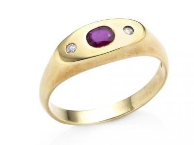 Anello Oro Rubino e Zirconi