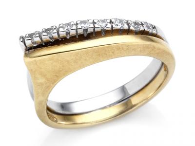 Anello Riviera Oro Bicolor e Zirconi