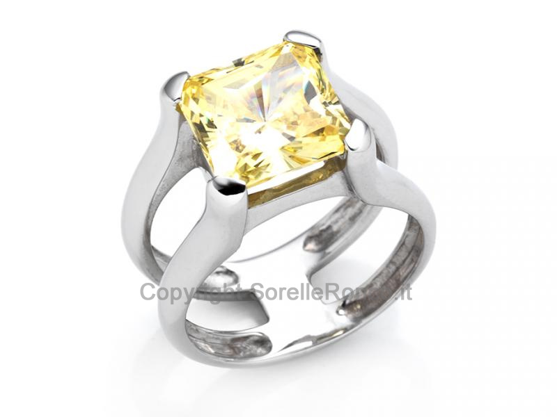 ANELLO DESIGN ORO E ZIRCONE GIALLO