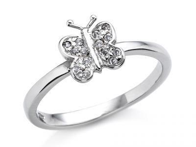 Anello a Farfalla con Zirconi Brillanti