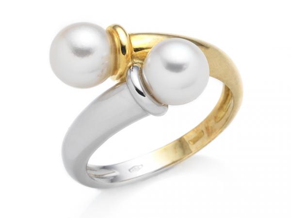 CF01730 - Anello Contrarié Oro con Perle ø 7 mm