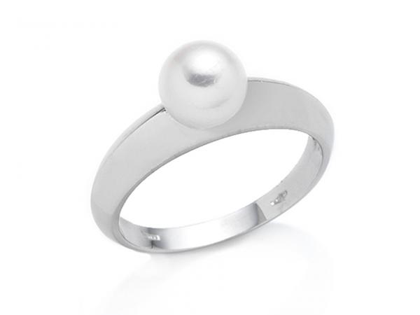 CF01733 - Anello Oro Bianco e Perla ø 8 mm
