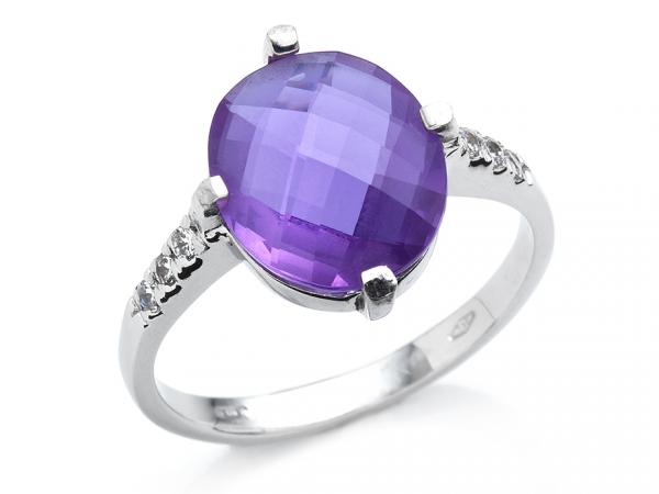 CF01737 - Anello in Oro Bianco 18 Kt  Alexite e Zirconi