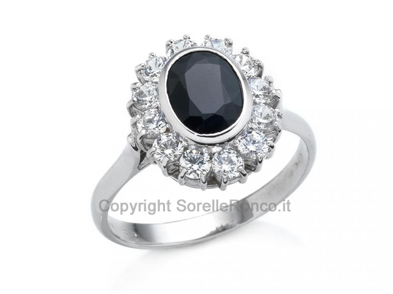 ANELLO HALO ORO E ZIRCONI 
