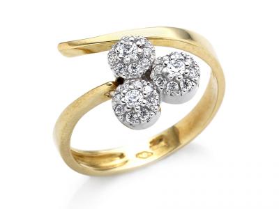 Anello  Oro Bicolor con Zirconi 