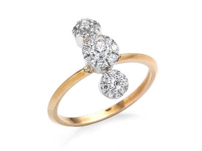 Anello Oro Bicolor con Zirconi