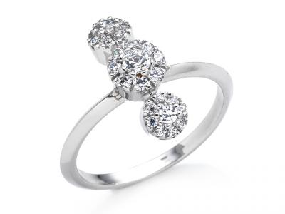 Anello Oro Bianco con Zirconi