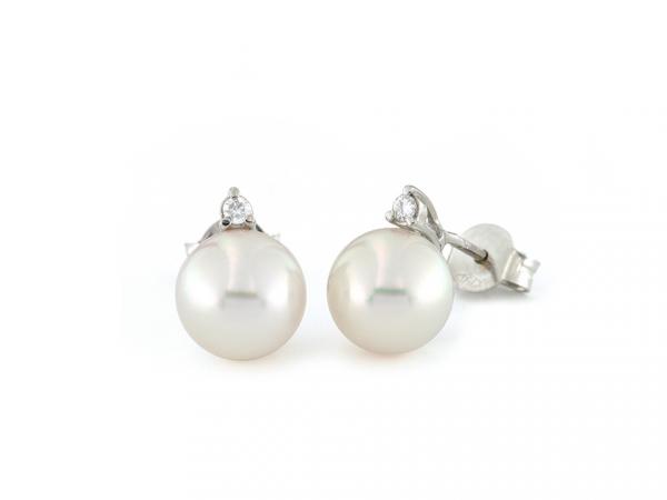 CF01775 - Orecchini Diamanti 3Griffe Perle 6-6.5mm