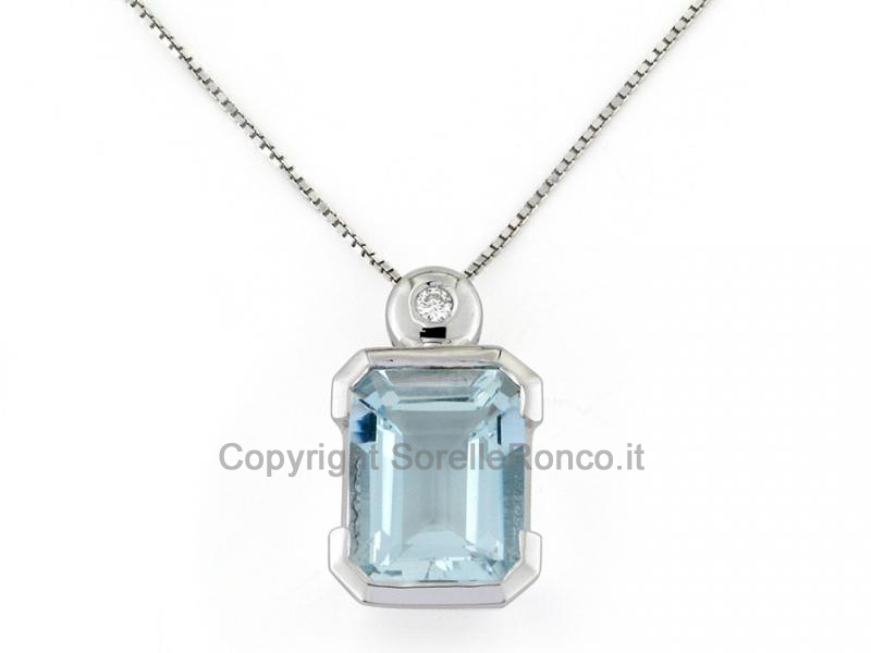 COLLANA CON PENDENTE ACQUAMARINA 2.80 CT
