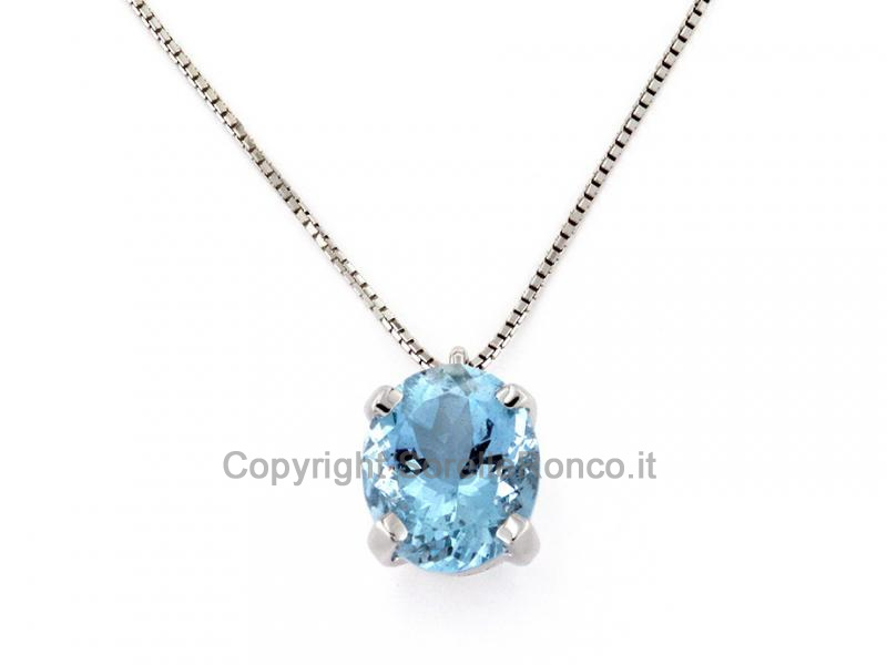 COLLANA CON PENDENTE ACQUAMARINA 2.40 CT