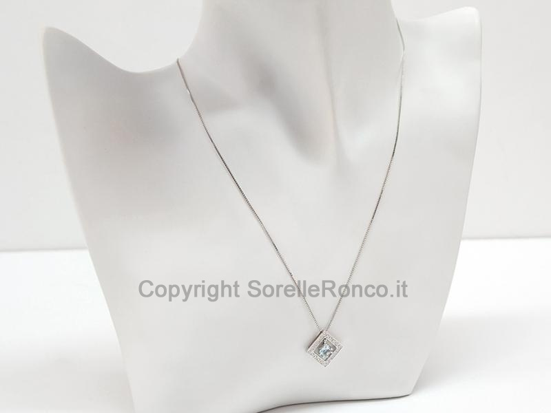 COLLANA CON PENDENTE ACQUAMARINA 0.30 CT