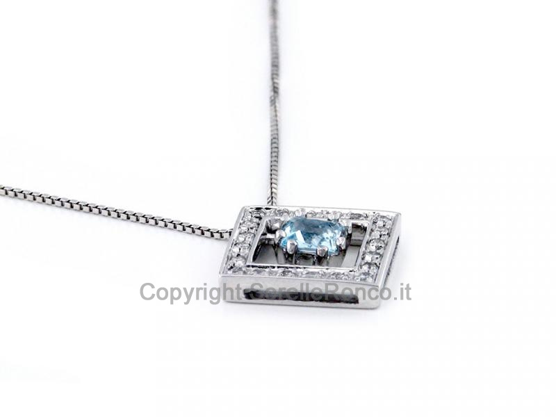COLLANA CON PENDENTE ACQUAMARINA 0.30 CT