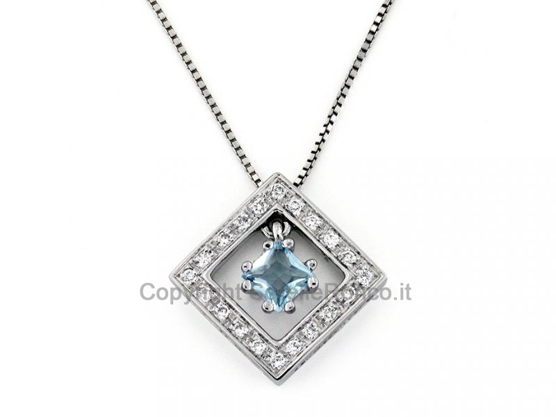 COLLANA CON PENDENTE ACQUAMARINA 0.30 CT