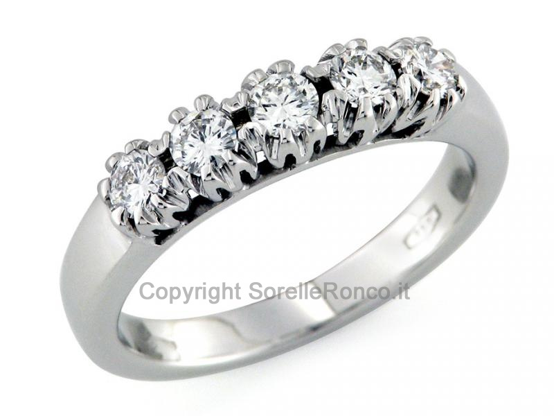 ANELLO RIVIERA ORO E DIAMANTI DA 0.57 CT